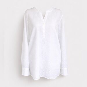 Talbots White Eyelet Embroidered Blouse Cottagecore Feminine Spring Top M